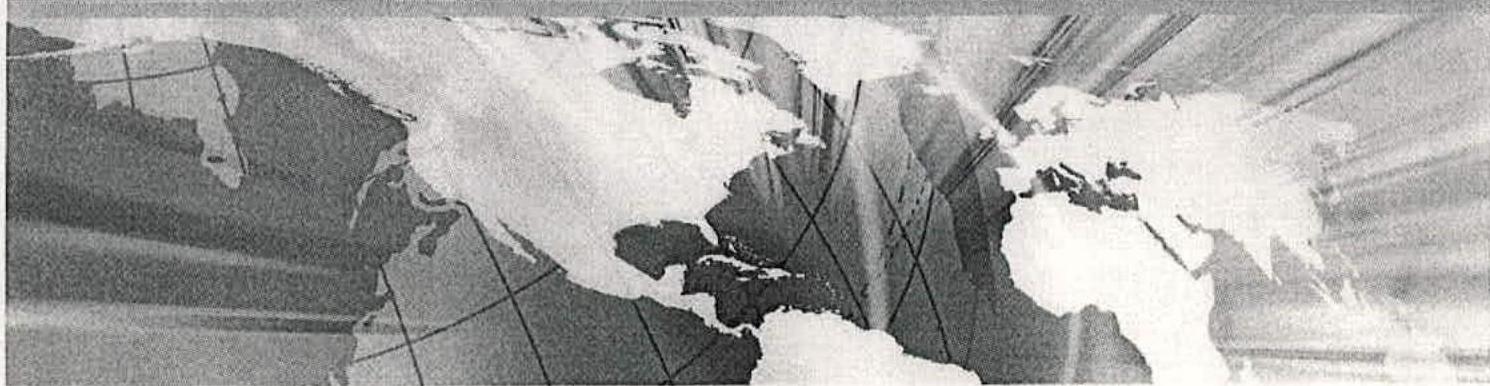 A black and white image of a world map showing the Americas, Europe, and Africa with grid lines and light rays.