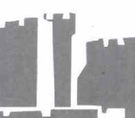 A low-resolution fragment of a site plan showing grey building footprints or silhouettes against a white background.