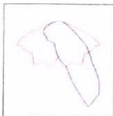 A rough, hand-drawn sketch depicting the outline of a plot of land or site boundary.