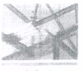 A grainy, low-resolution image showing a technical drawing of a structural detail, likely a roof truss or beam connection.