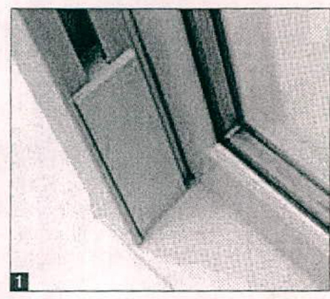 A technical detail drawing labeled '1' showing a close-up section of a window frame, illustrating the proposed replacement window design.