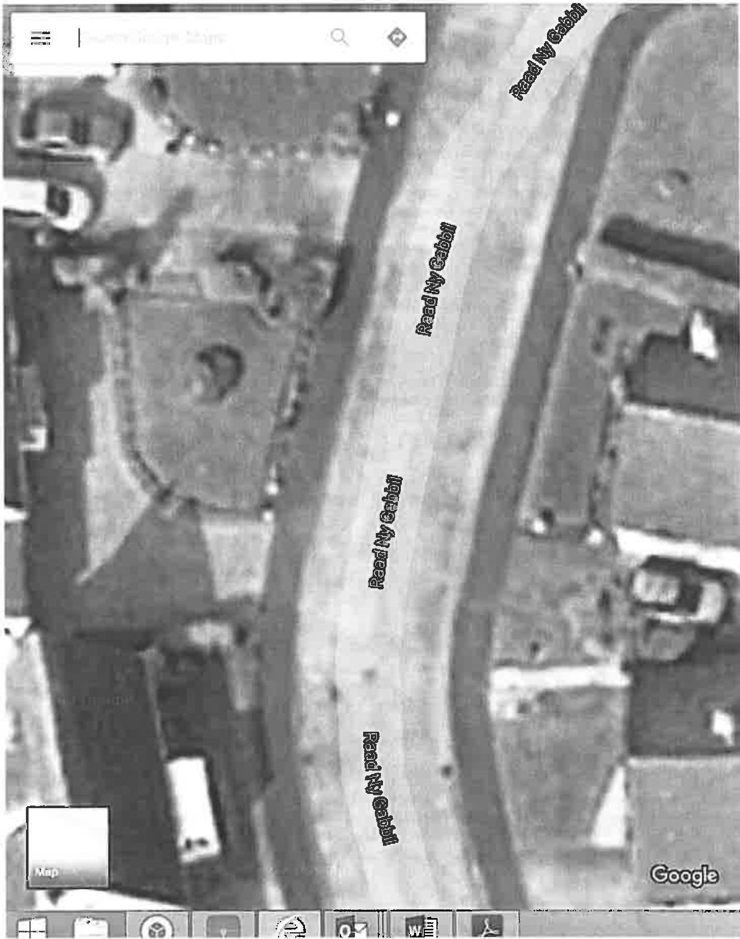 A screenshot of a Google Maps aerial view displaying the road 'Raad Ny Gabhal' and adjacent properties.