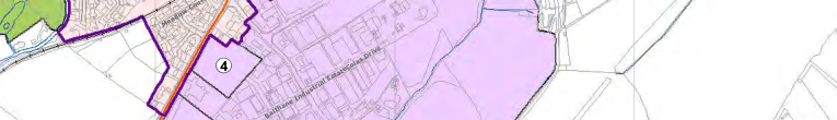 A site location map showing the proposed development area outlined in purple, including road names like Douglas Road and Railway Terrace.