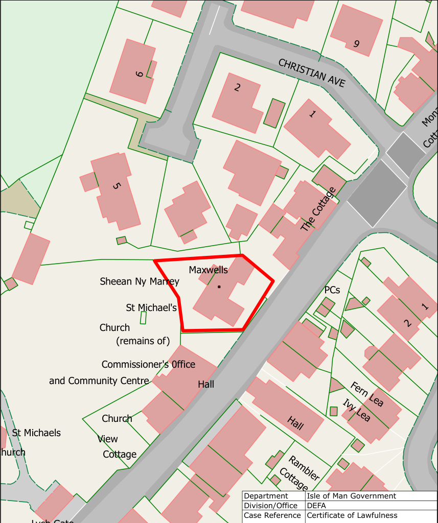 A site location map showing the property 'Maxwells' outlined in red, situated near Christian Ave and St Michael's Church.