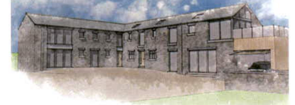 A hand-drawn architectural sketch or artist's impression depicting the exterior elevation of a proposed residential building.