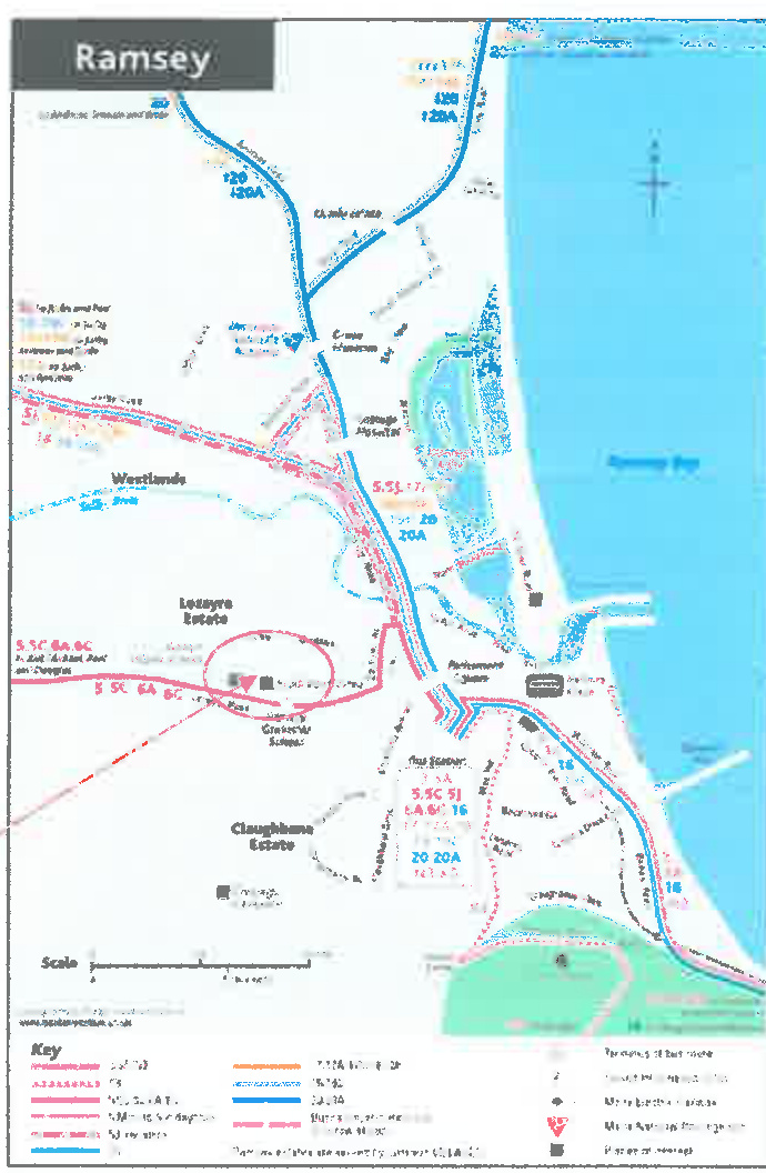 A location map showing the application site circled in red near Lezayre Estate in Ramsey, displaying surrounding roads and the coastline.