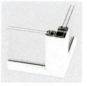 A technical architectural detail drawing showing a cross-section of a window or door frame profile.