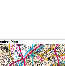 A location plan map showing the site and surrounding streets, including nearby buildings and road networks.