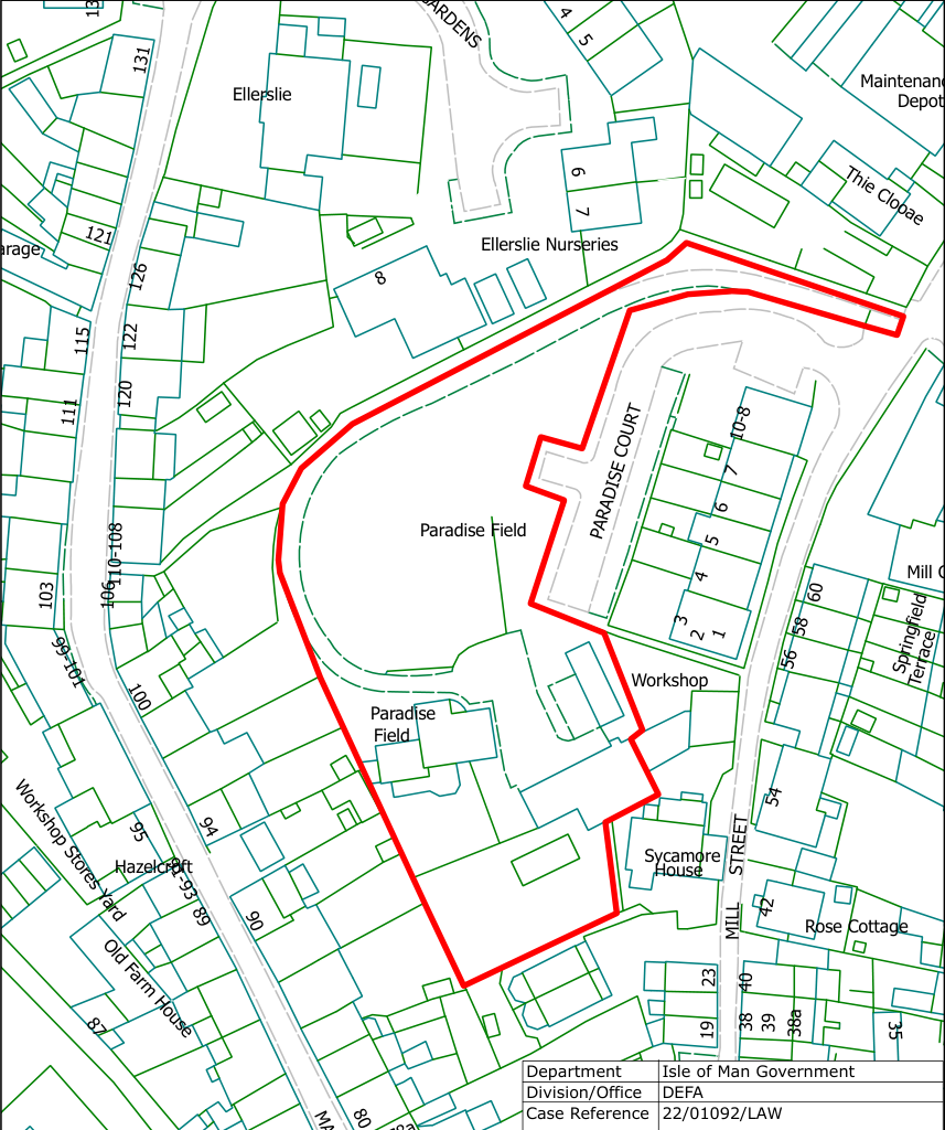 A site location map showing the property boundary outlined in red, surrounded by residential properties and fields.