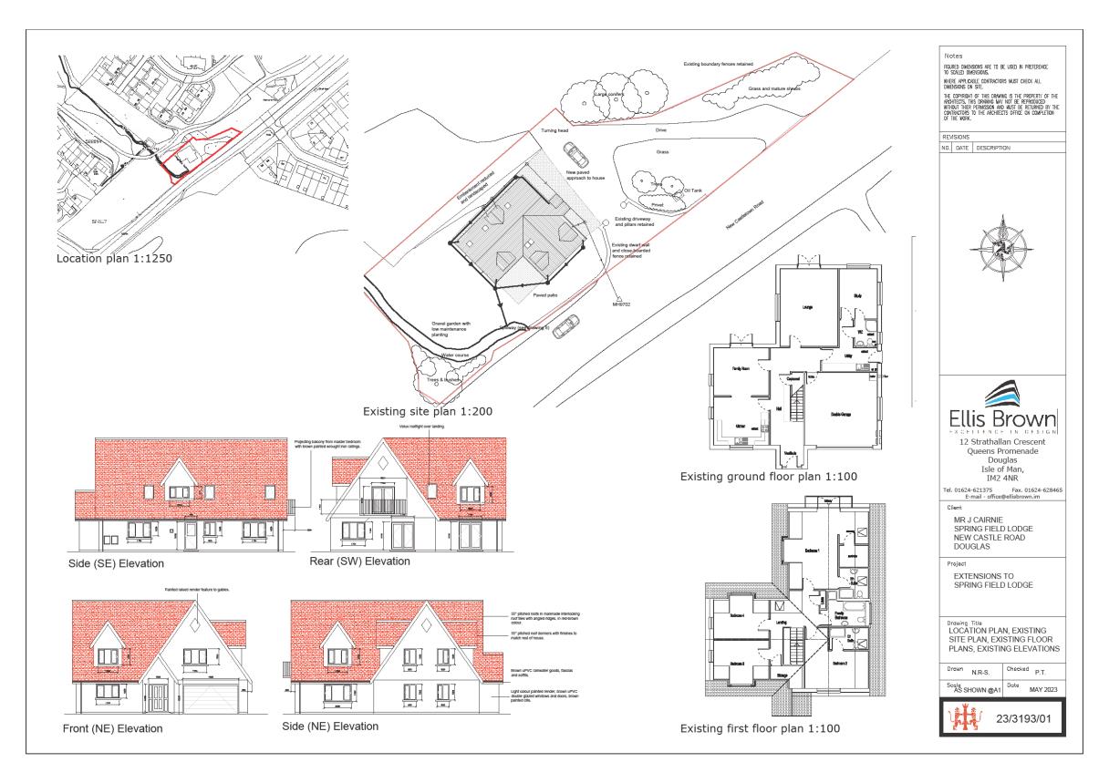 Composite architectural drawing sheet displaying a location plan, site plan, floor plans, and elevations for a residential extension project.