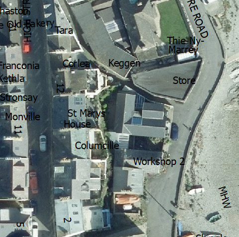 An aerial site location map showing 'St Marys House' and surrounding properties with road names and labels overlaid.