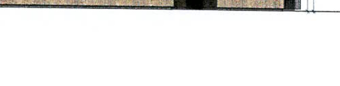 A cropped section of an architectural drawing showing the upper part of a structure with vertical supports and horizontal beams.