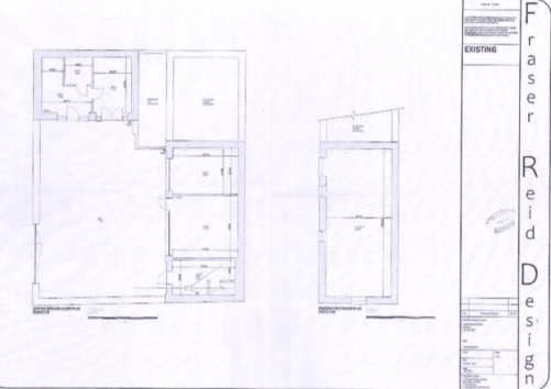 Architectural floor plan showing the existing layout of a residential property with room labels and dimensions.