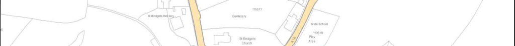A site location map snippet showing local landmarks like St Bridget's Church and Cemetery alongside road networks.