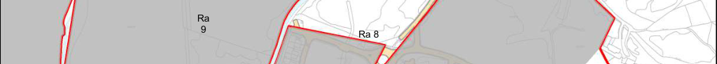 A cropped section of a site plan displaying land parcels labeled Ra 8 and Ra 9 with red boundary lines.