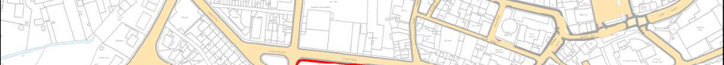 A site plan showing the proposed development area outlined in red, surrounded by existing residential properties and road networks.