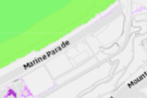 A cropped section of a site location map showing the road 'Marine Parade' and surrounding plot boundaries.