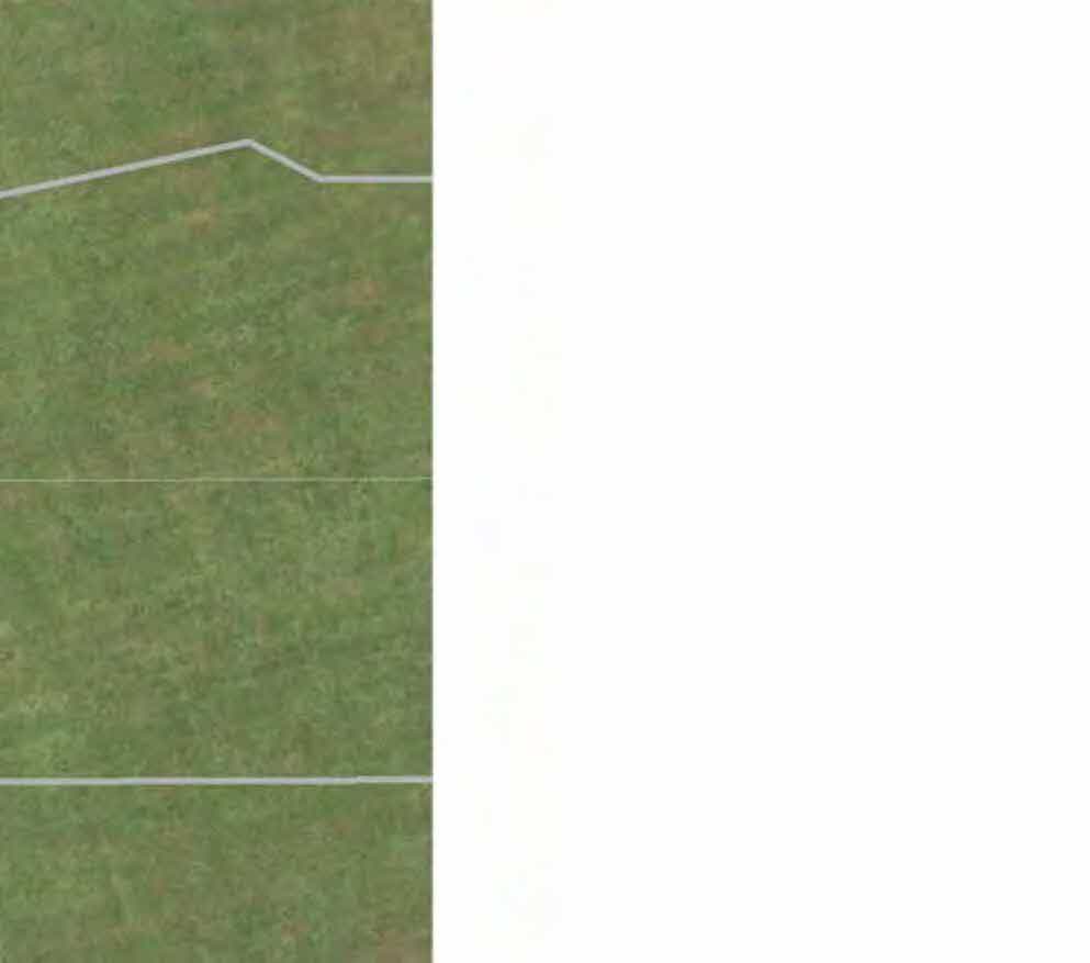 A cropped section of a site plan showing white boundary lines overlaid on a green grassy background.