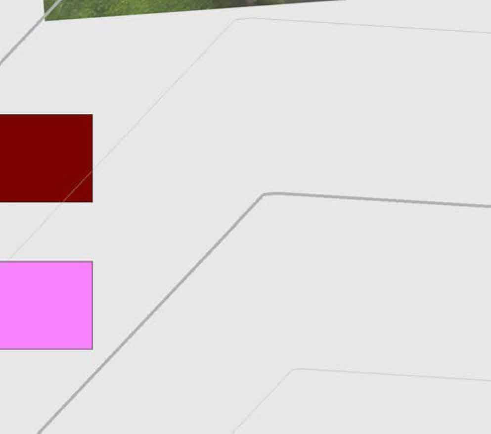 A cropped section of a site plan showing property boundary lines and colored rectangular highlights.