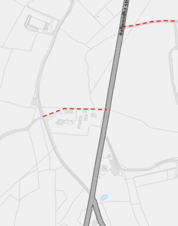 A site location map displaying a property boundary marked by a red dashed line next to Ballacrye St.