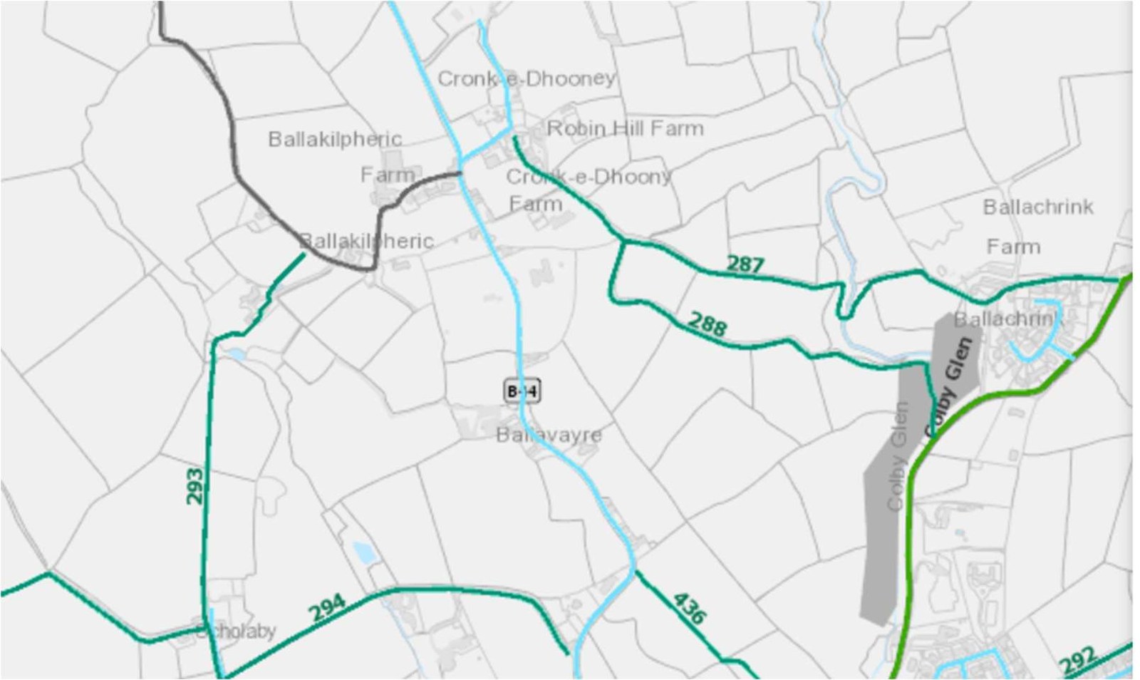This image displays a site location map showing the surrounding rural area, including local roads, field boundaries, and nearby farm names.